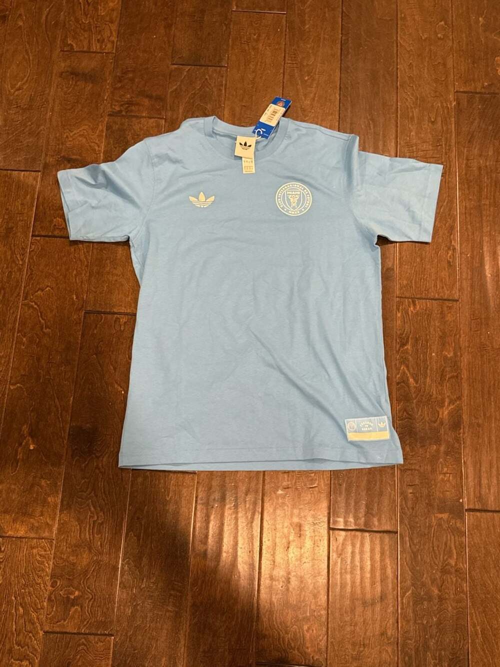 Adidas Inter Miami CF OG Tee Size M Blue Travel T-Shirt New